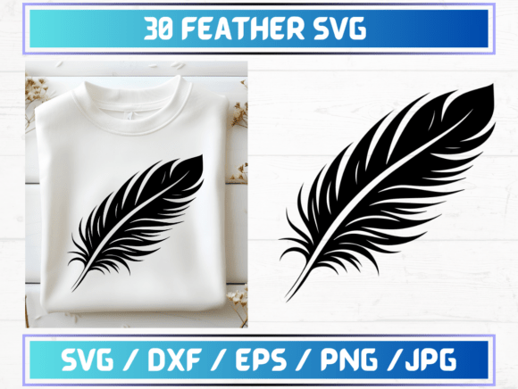 30 Feather SVG Files: Elevate Your Graphic Templates