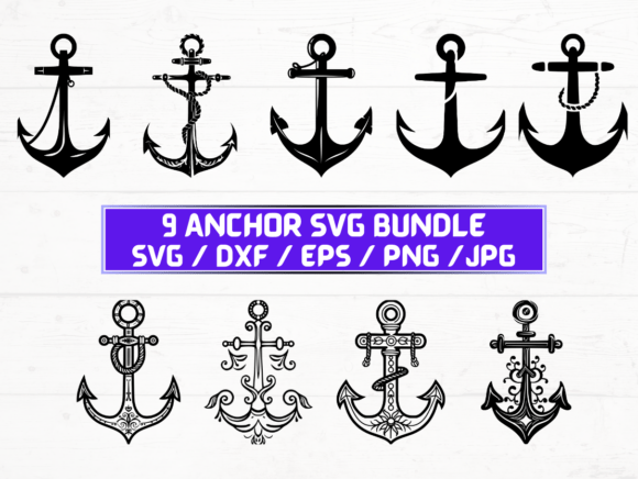 Anchor SVG Bundle: A Graphic Design Asset for Crafts and Graphics