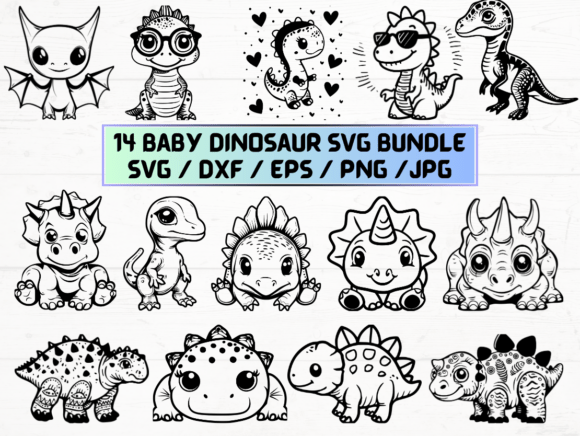 Baby Dinosaur Engraving Svg: A Graphic Design Asset for Crafts