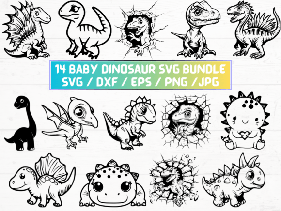 Baby Dinosaur Svg Files for Cricut Graphics and Crafts