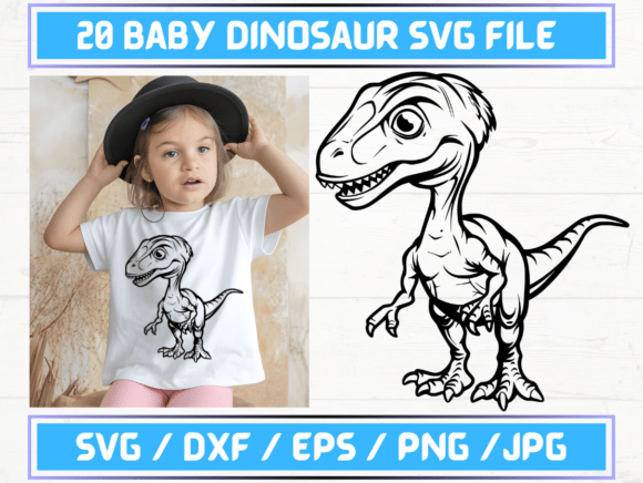 Christmas SVG, 20 Baby Dinosaur SVG File Graphics