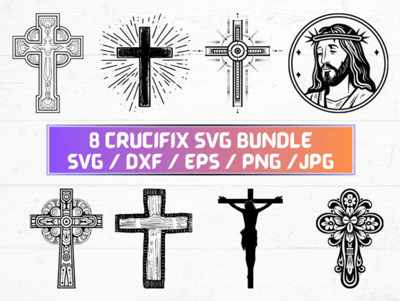 Crucifix Stencil: A Graphic Design Asset for Crafts and Graphics