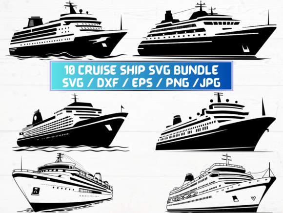 Cruise Ship Laser Cut Graphics for Crafts & Branding