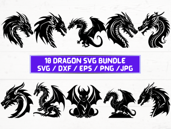 Dragon SVG, DXF, EPS, JPG, PNG for Crafts and Graphics