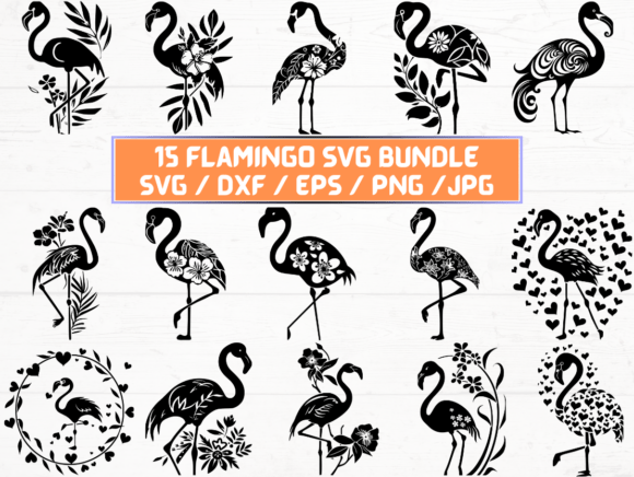 Flamingo Laser Cut Graphics for Crafts and DIY Projects