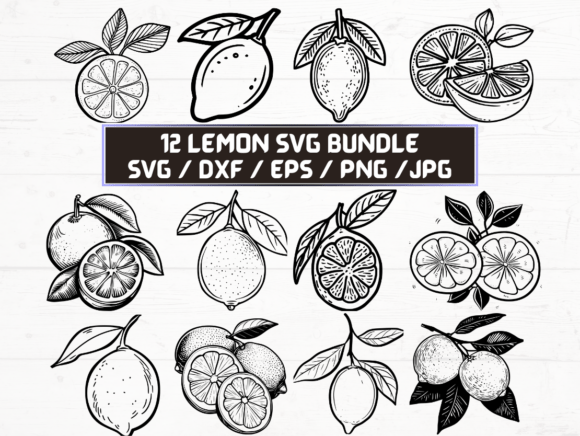 Lemon SVG, DXF, EPS, JPG, PNG for Graphics and Crafts