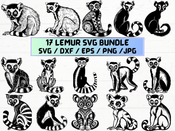 Lemur Stencil Graphics for Crafts & Creative Projects