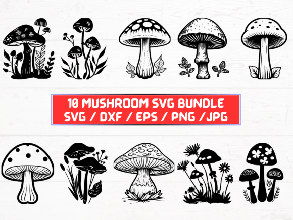 Mushroom SVG Bundle: A Graphic Design Asset for Crafts