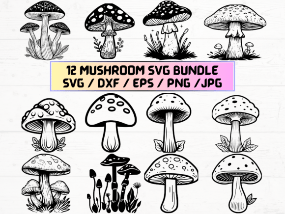 Mushroom SVG File for Graphics and Crafts Branding