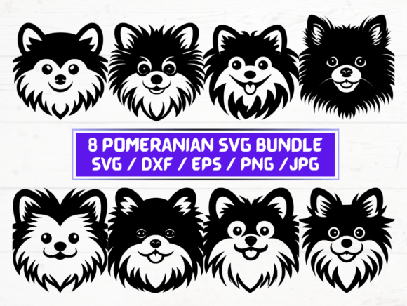 Pomeranian SVG, DXF, EPS, JPG, PNG for Graphics and Crafts