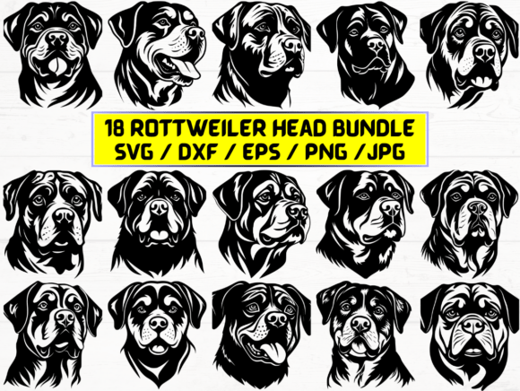 Rottweiler Head SVG for Crafts and Graphics Projects