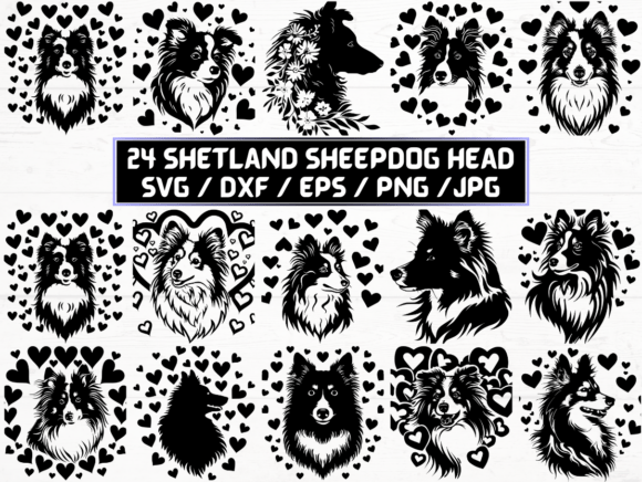 Shetland Sheepdog Head Laser Engraving for Graphics and Crafts