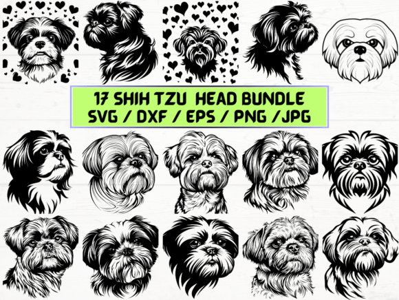 Shih Tzu Head Laser Engraving Cut Files for Crafts & Graphics