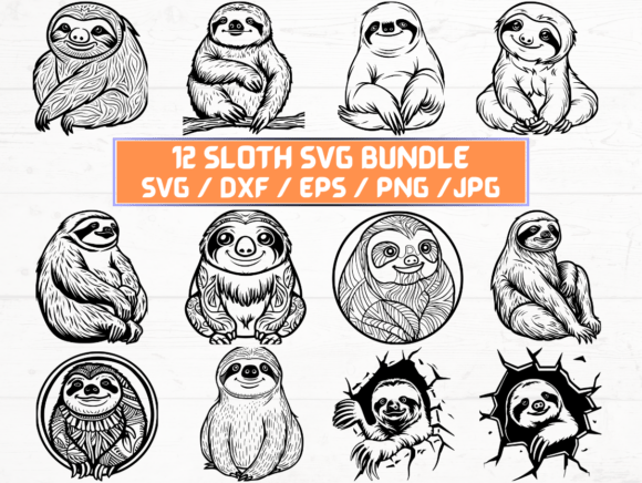 Sloth Silhouette Svg: A Graphic Design Asset for Crafts and Branding