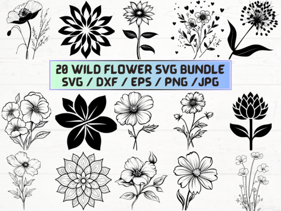 Wild Flower Svg Files for Cricut Graphics